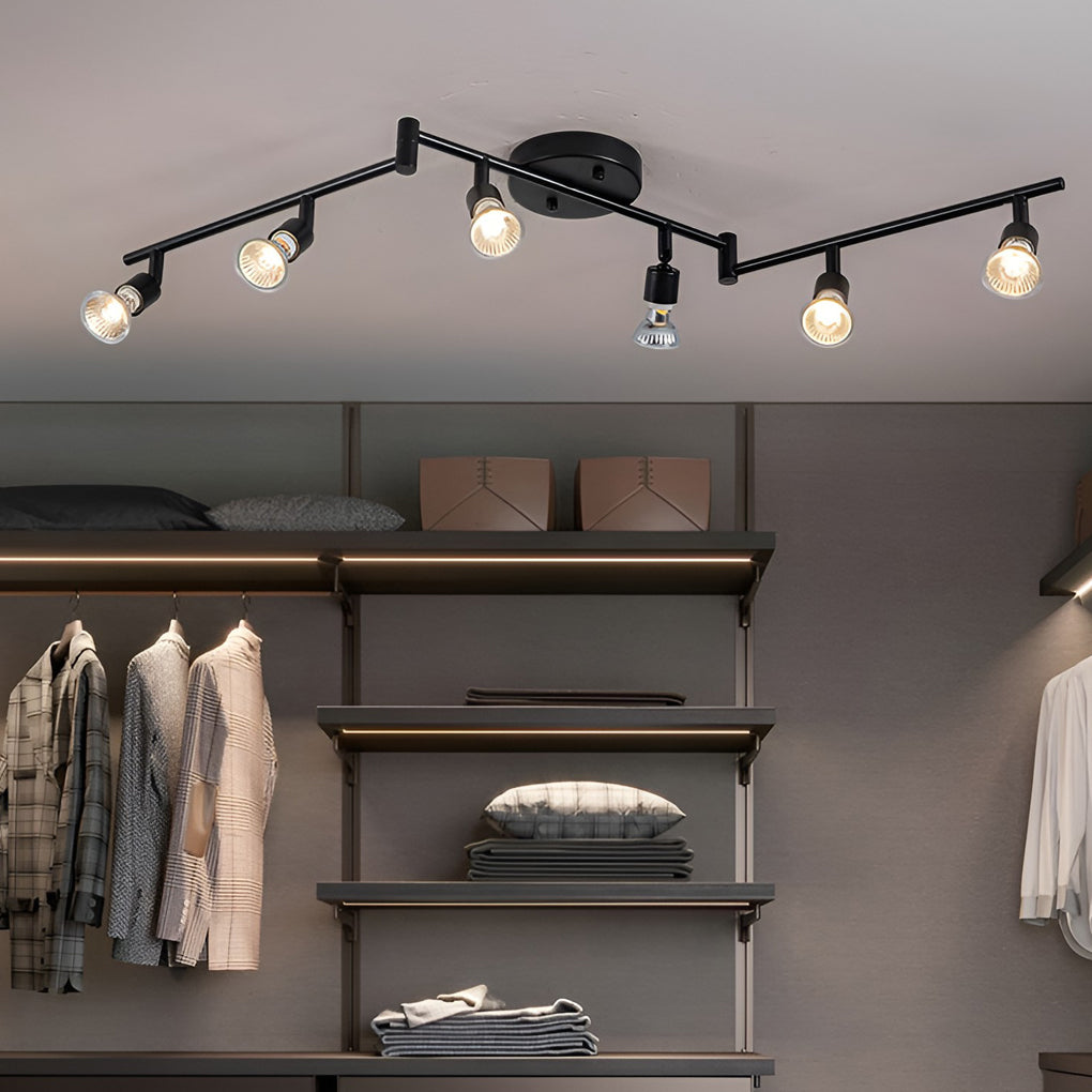 Adjustable Iron Directional Ceiling Light - Black Nordic Flush Mount