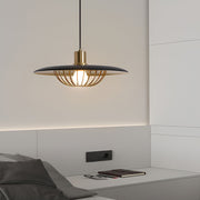 Modern Circular Iron Pendant Light with Three-Step Dimming