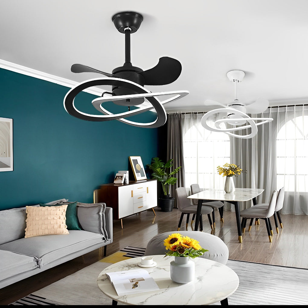 Modern Bladeless Ceiling Fan with LED Light & Remote Control