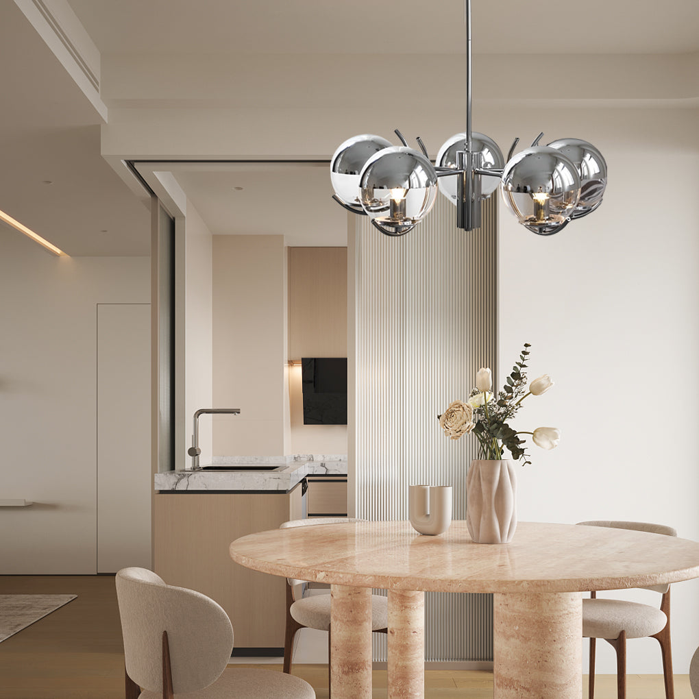 Modern Glass Globe Chandelier - 4/5 Lights Nordic Iron Design