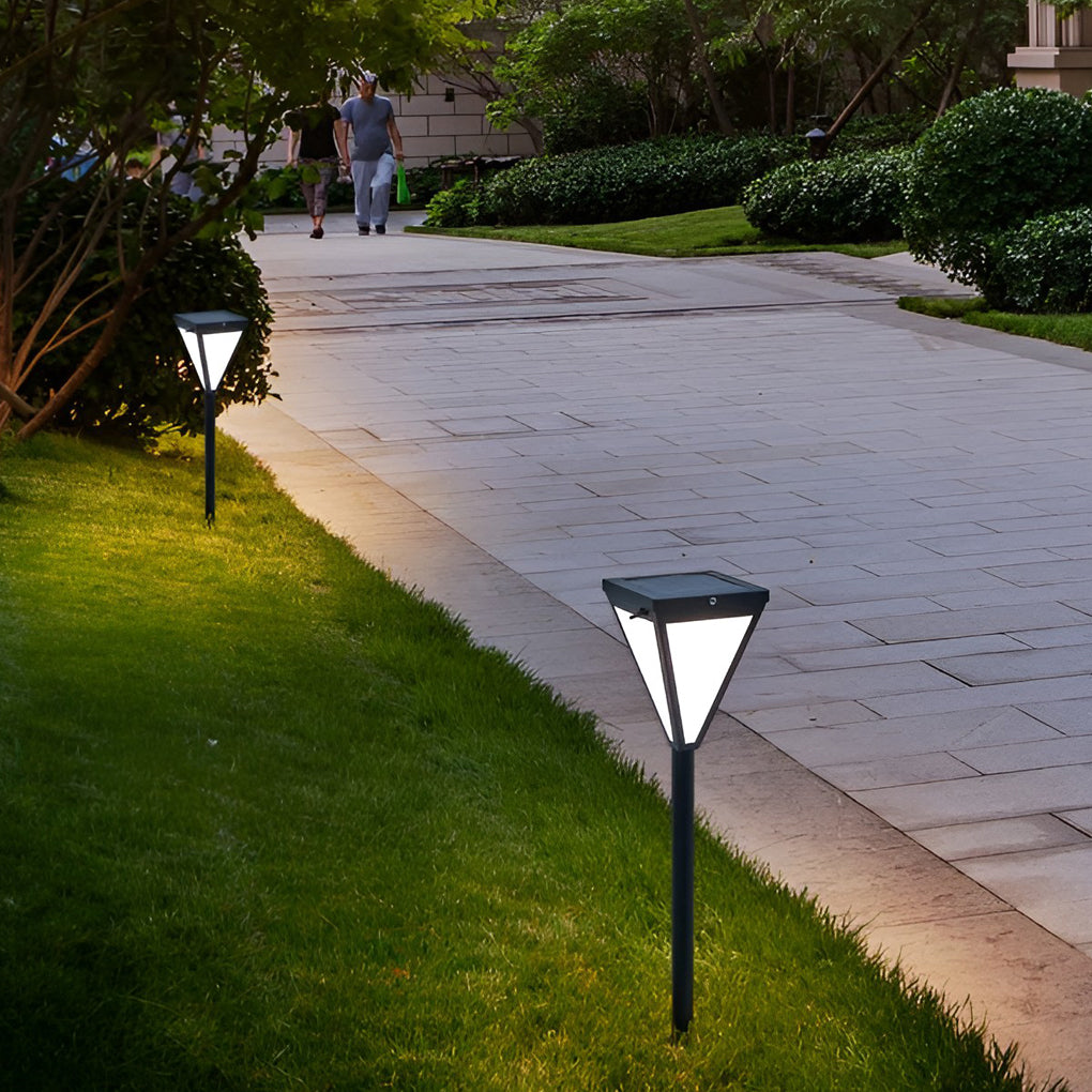 Solar LED Pathway Post Light - Modern Outdoor Landscape Lighting