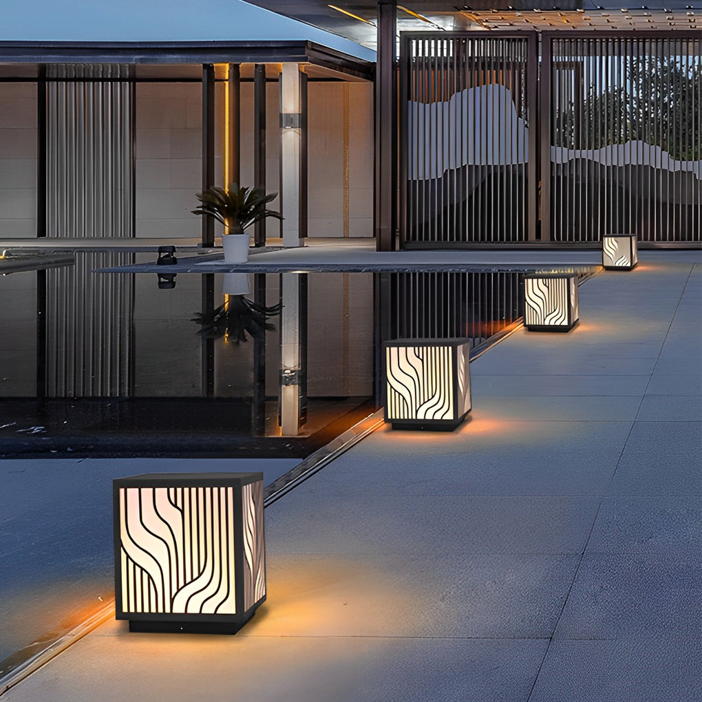 Modern Square Outdoor Post Light – Stainless Steel & Acrylic
