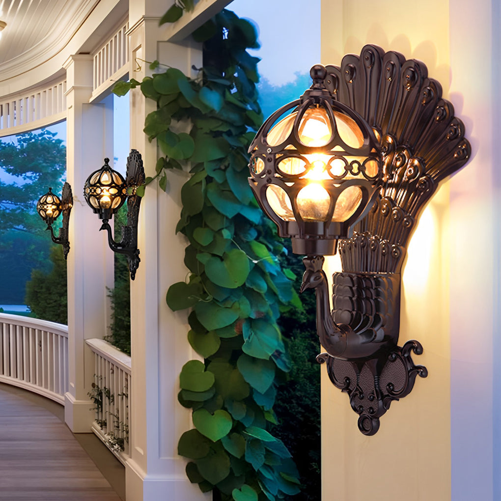 Peacock Aluminum Outdoor Wall Light - Waterproof IP55 Vintage