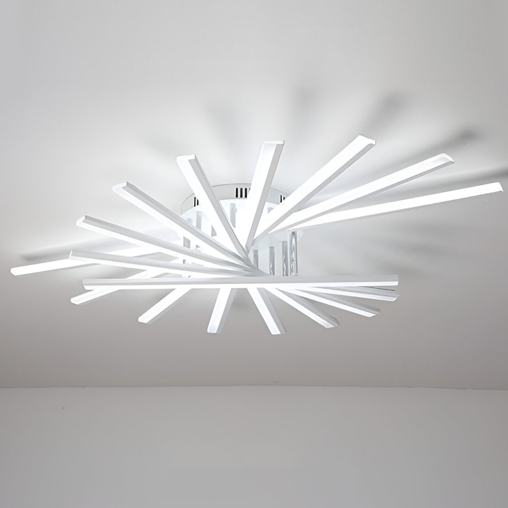 Modern LED Semi Flush Mount Ceiling Light with Stepless Dimming