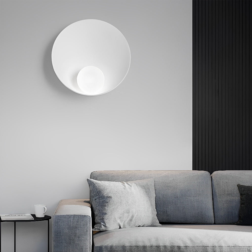 Modern Nordic White Resin Glass Round Wall Sconce