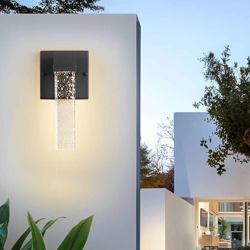 Crystal Black Modern Outdoor Wall Lamp 10W LED Waterproof Light