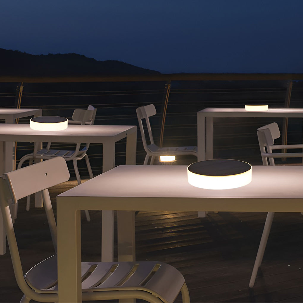 Solar LED Ground Lights Modern Waterproof Disk Landscape Lighting