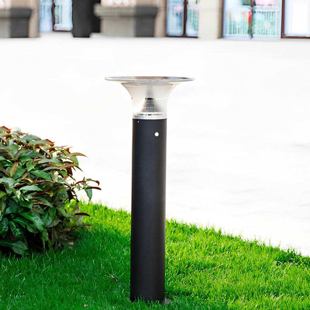 Solar LED Path Light Modern Black Aluminum Outdoor Landscape Lighting