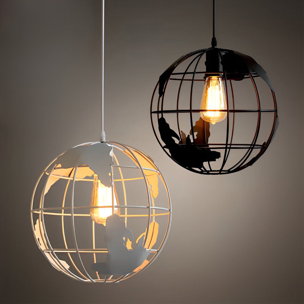 Globe Iron Pendant Light - Modern Retro Industrial Chandelier