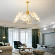 Flower Glass Shade Copper Chandelier – Modern Minimalist Design