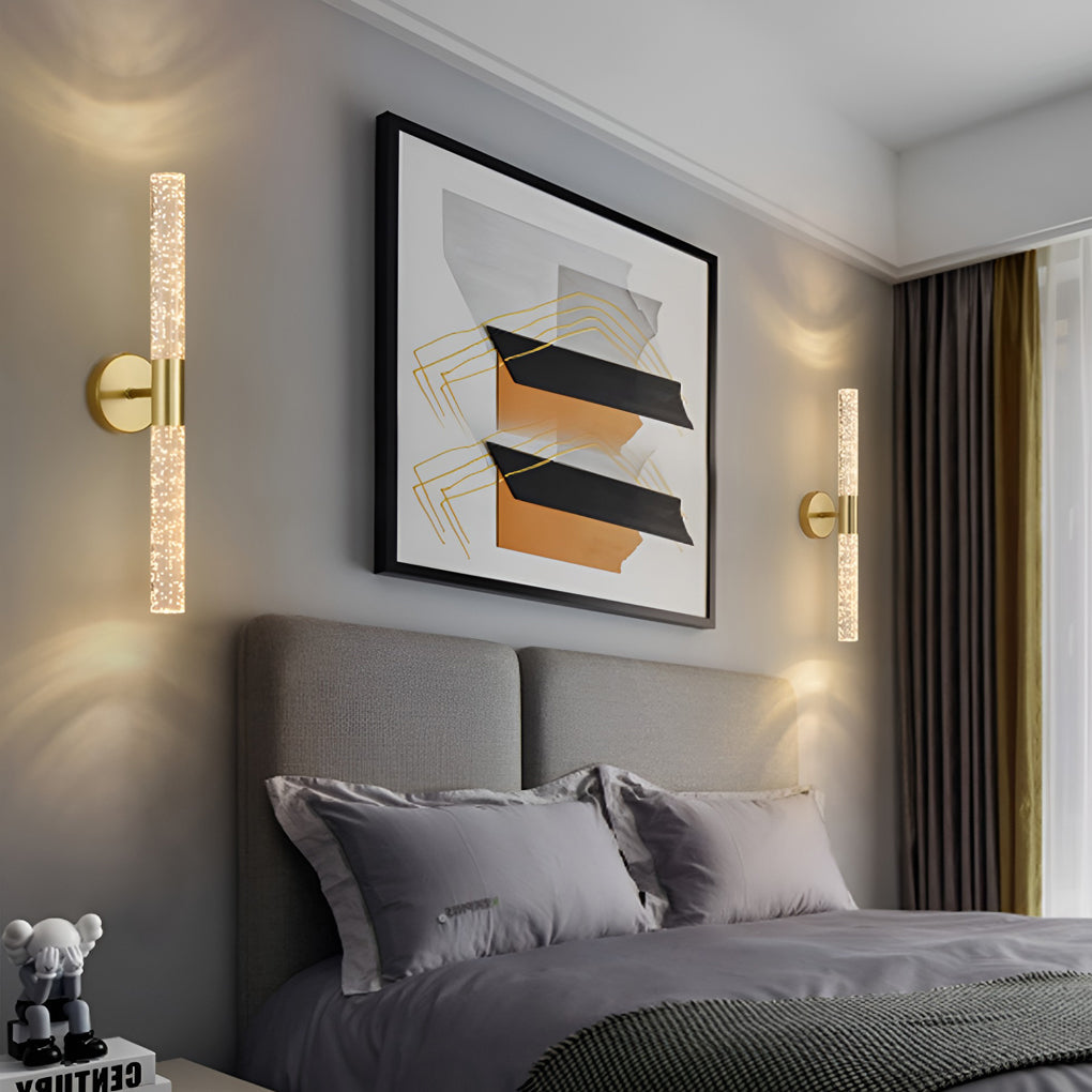 Industrial Cylinder LED Wall Sconce – Iron & Acrylic Wall Light