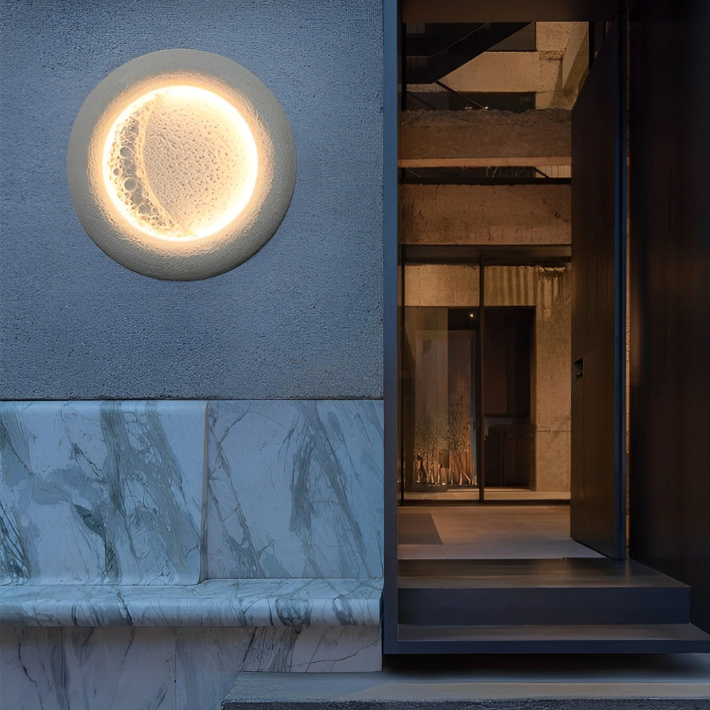 Moon Shaped Waterproof LED Wall Lamp 10W Outdoor Concrete Sconce