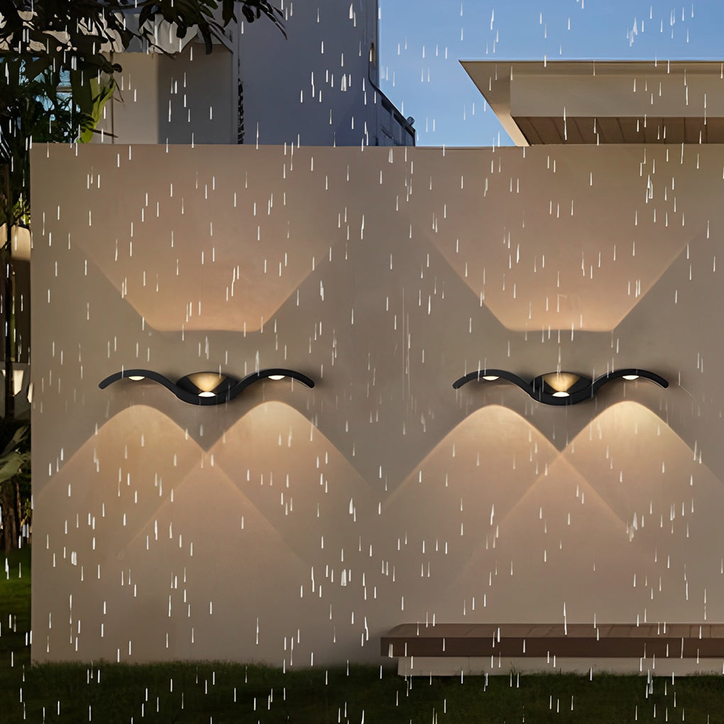 Modern Seagull Wave Up Down LED Outdoor Wall Light