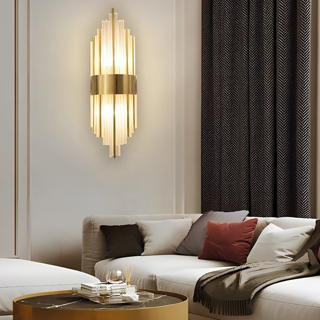 Modern Crystal Wall Sconce with Three-Step Dimming LED Light
