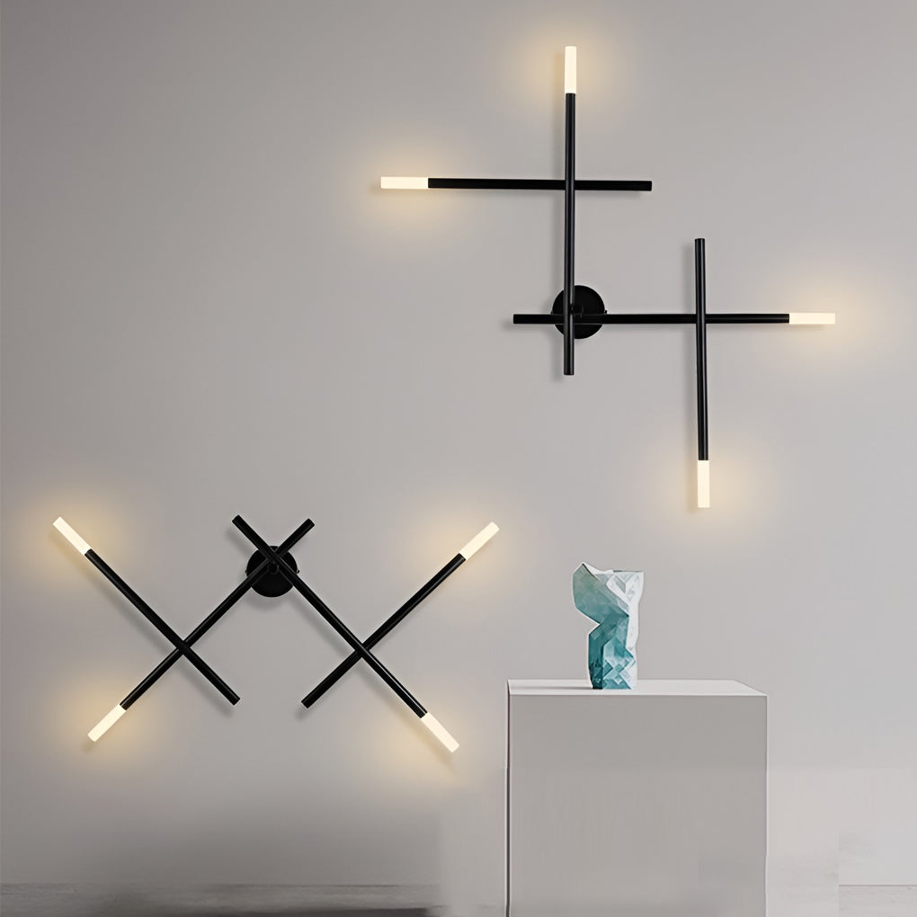 Modern Cross LED Wall Sconce in Iron & Acrylic