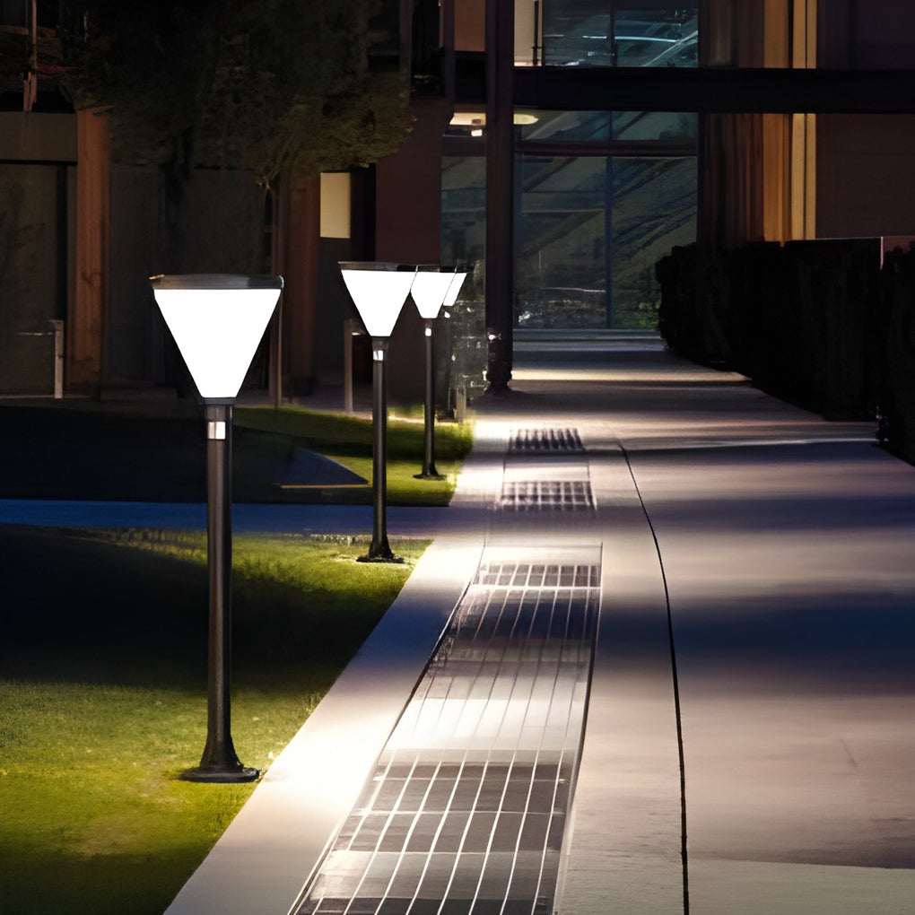 Modern Cone Solar LED Path Light - Outdoor Landscape Lighting