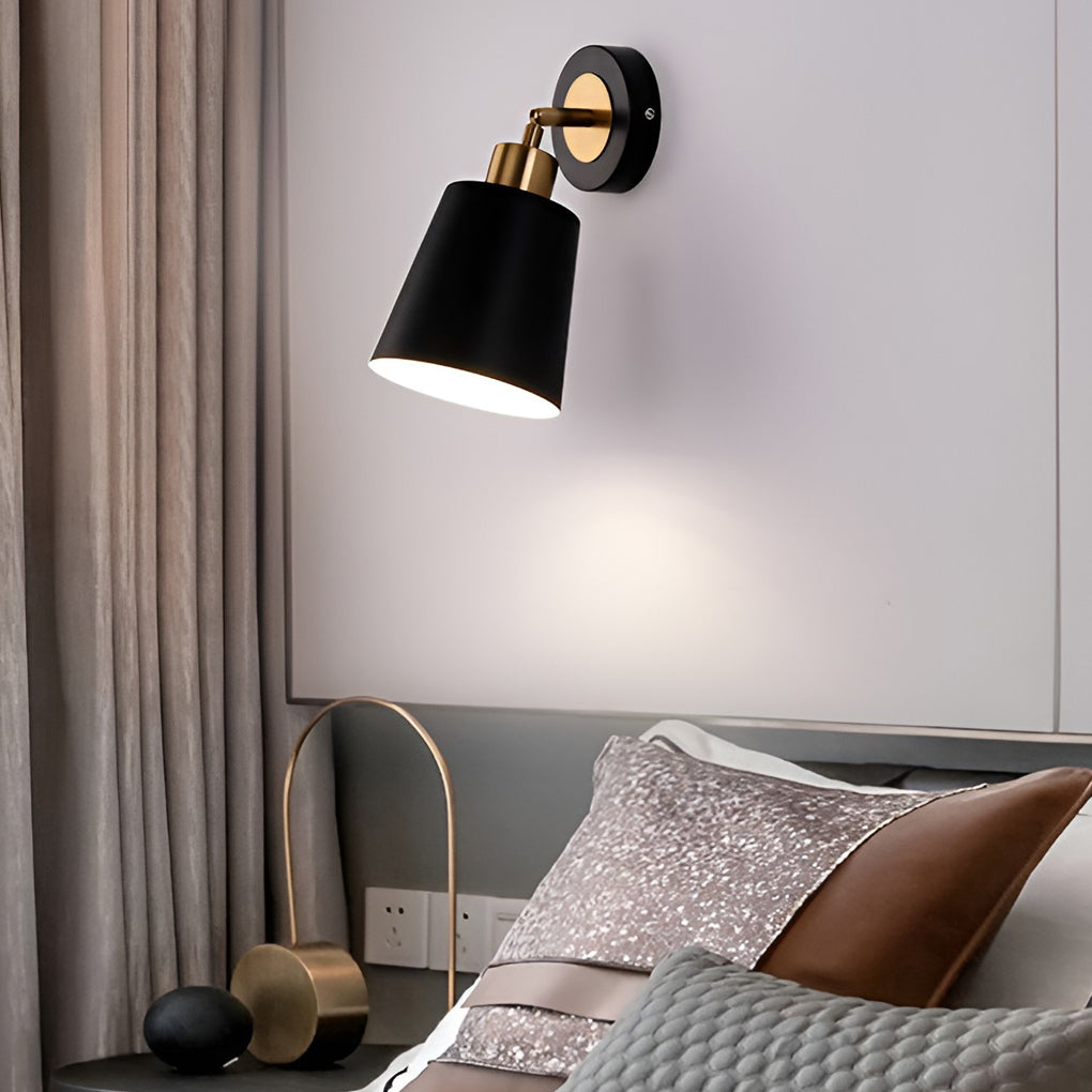 Adjustable Black & Gold Wall Sconce with 3-Step Dimming