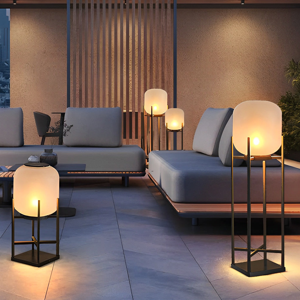Modern Outdoor LED Floor Lamp with Stainless Steel Frame