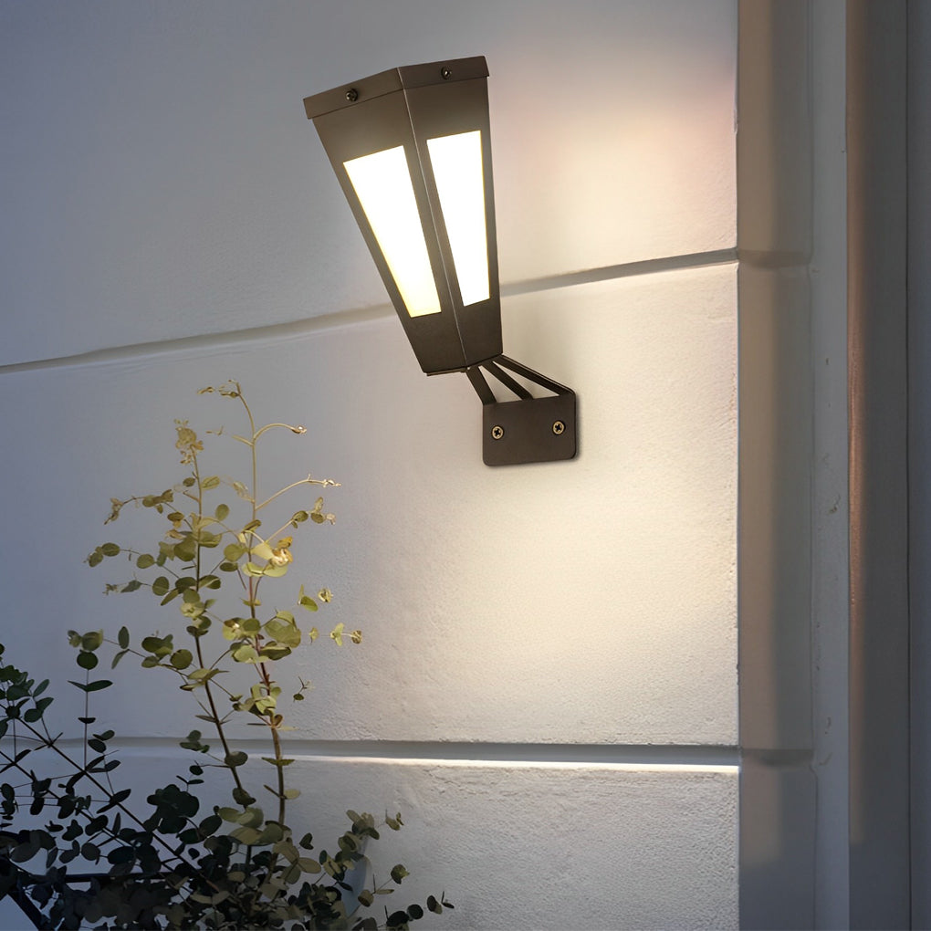 Solar LED Outdoor Wall Light - Modern Black Metal Design