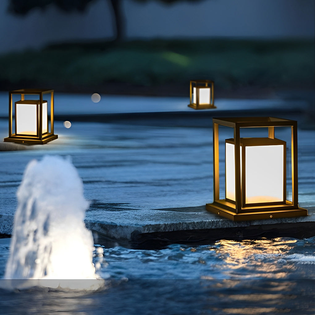 Modern Solar Fence Post Light - Stainless Steel Outdoor Pillar Lamp
