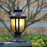 Modern Aluminum Outdoor Post Light with Glass Shade – Waterproof