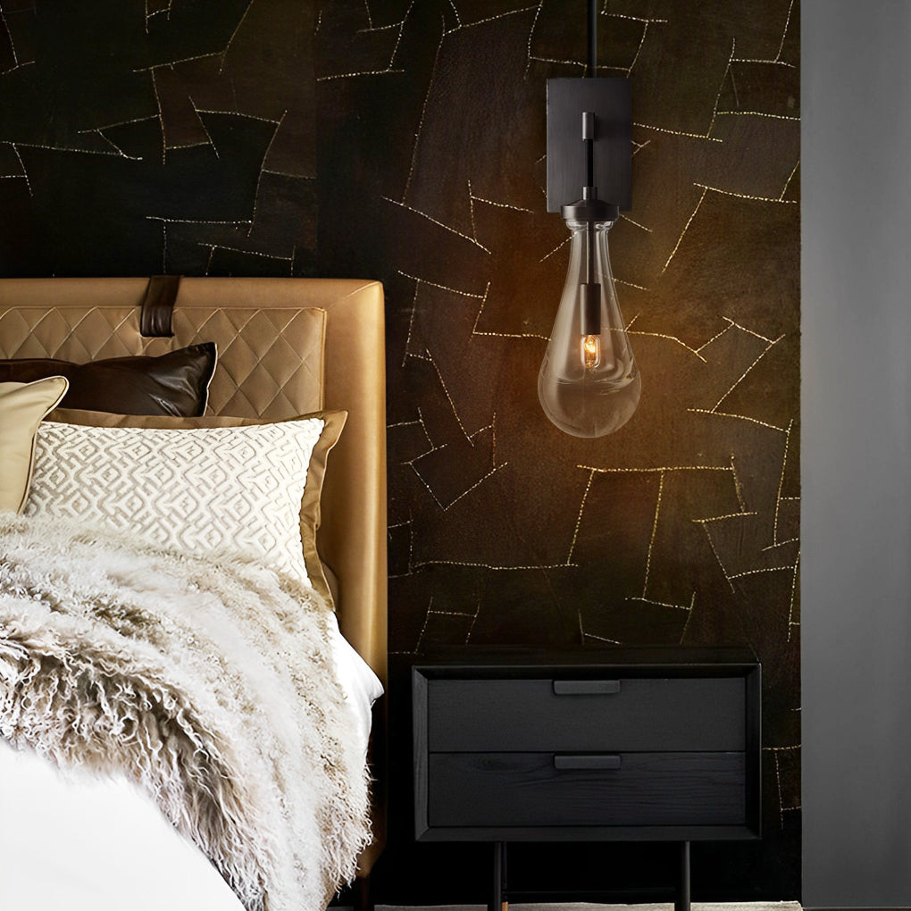 Crystal Water Drop Modern Wall Sconce with Copper Finish