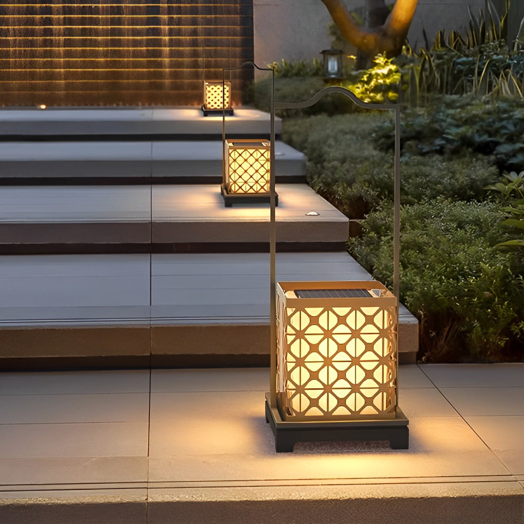 Modern Black LED Outdoor Solar Lawn Lamp with Waterproof Design