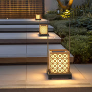 Modern Black LED Outdoor Solar Lawn Lamp with Waterproof Design