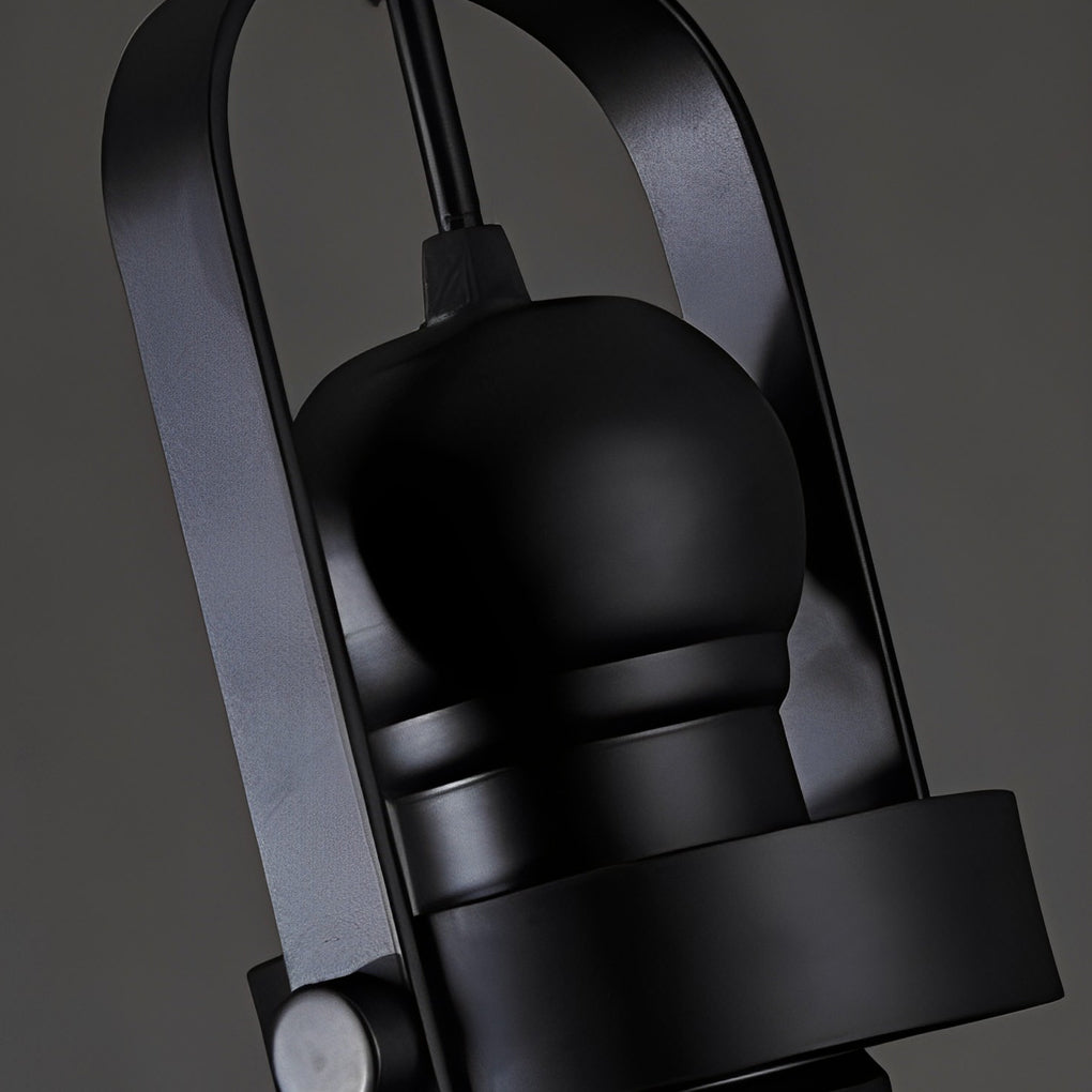 Semicircular Glass Iron Pendant Light Black Industrial Modern