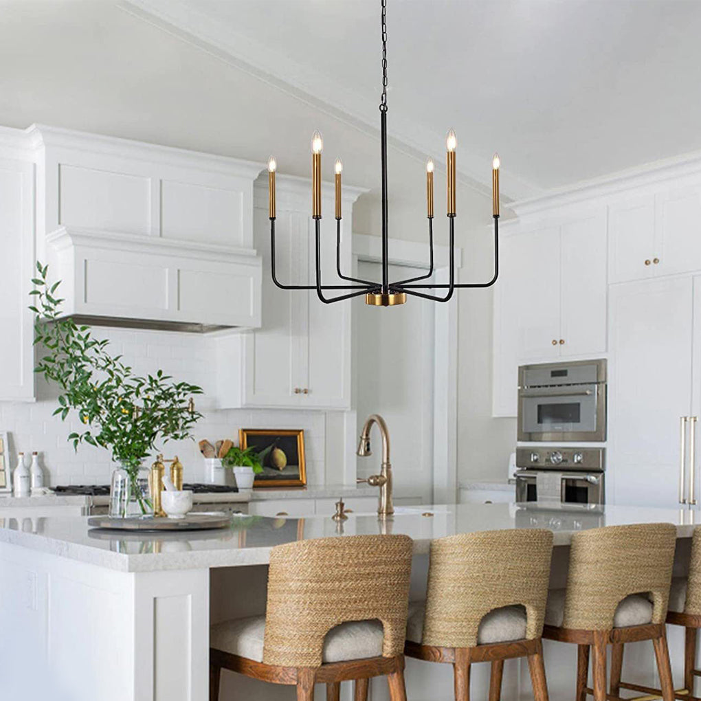 6-Light Iron Candlestick Chandelier - Rustic Industrial Design