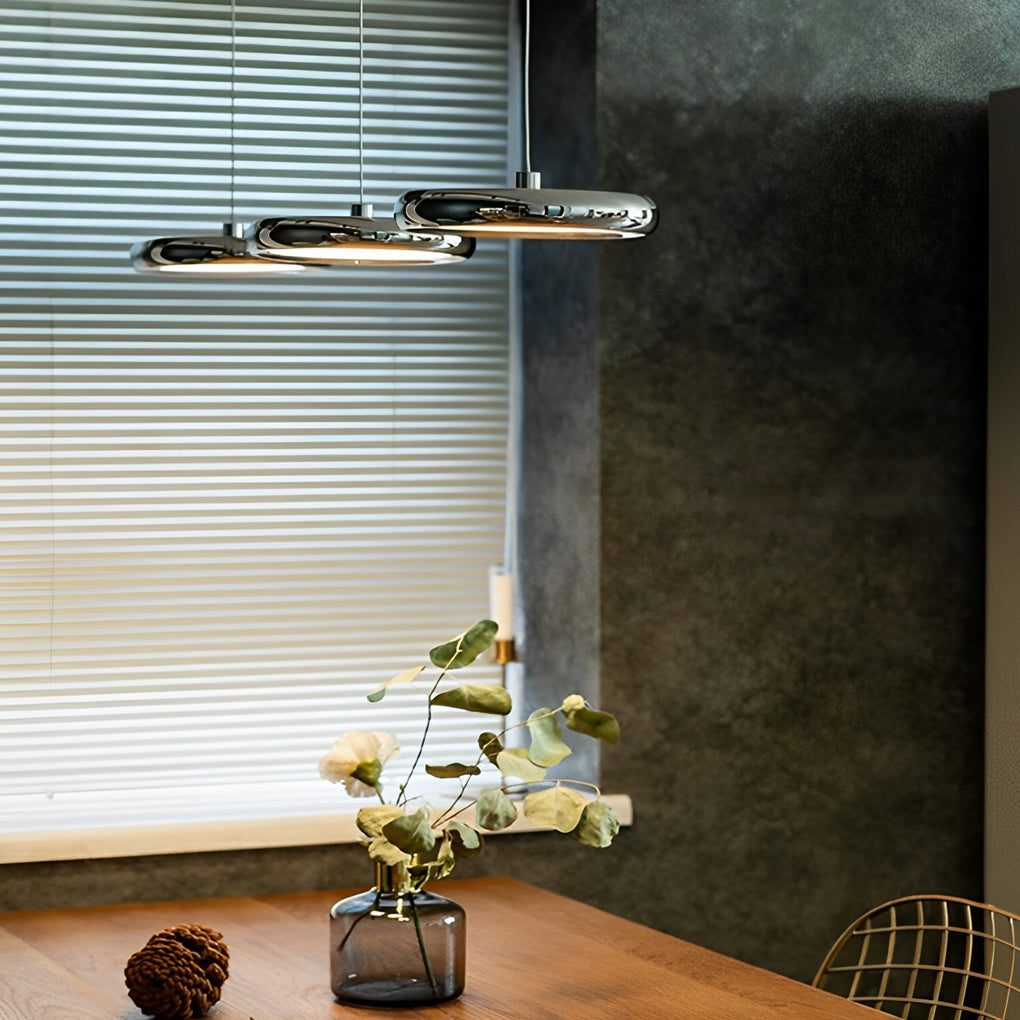 Round Mirrored Aluminum LED Pendant Light - Modern Minimalist