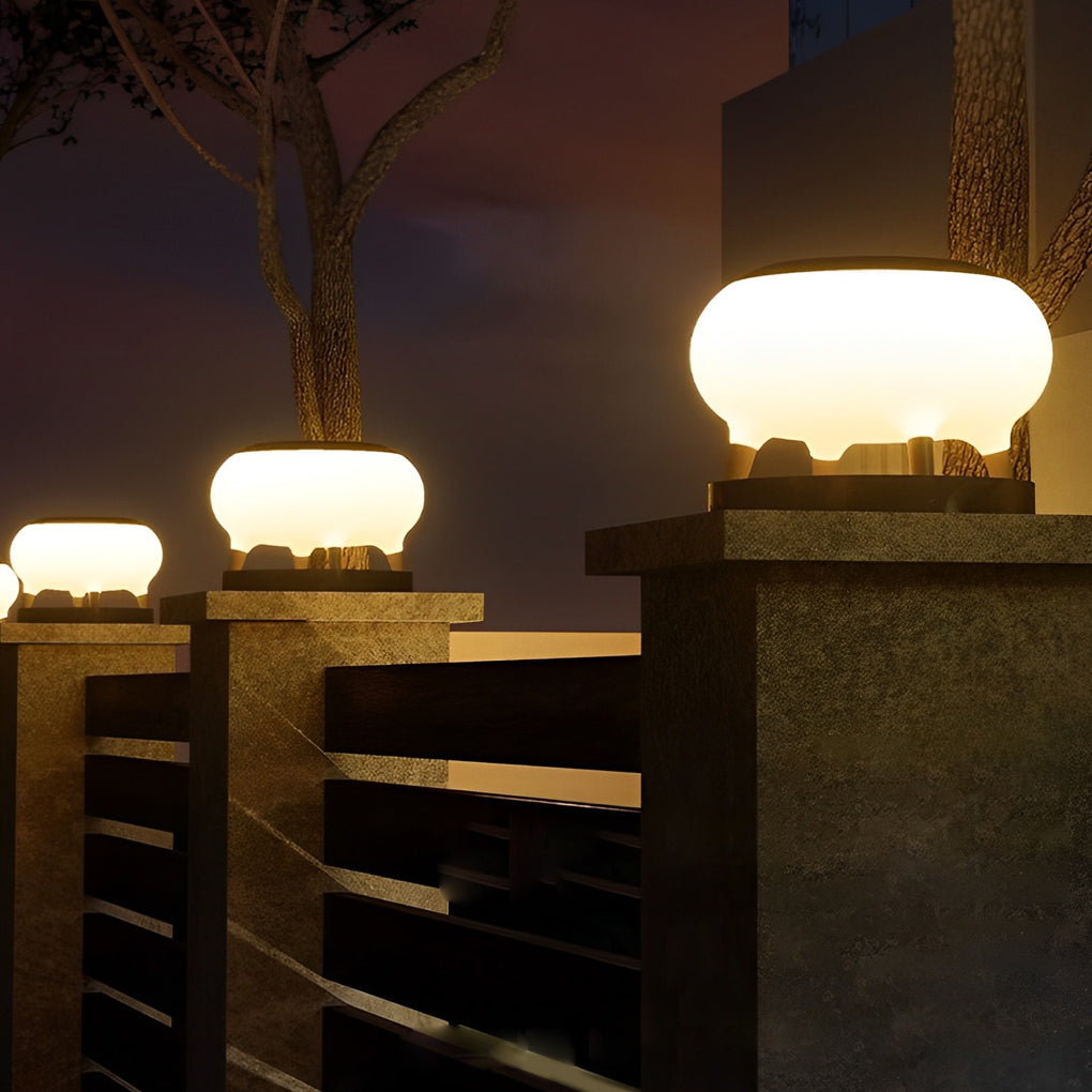 Solar Drum Post Light – Modern Waterproof IP65 LED Outdoor Fence