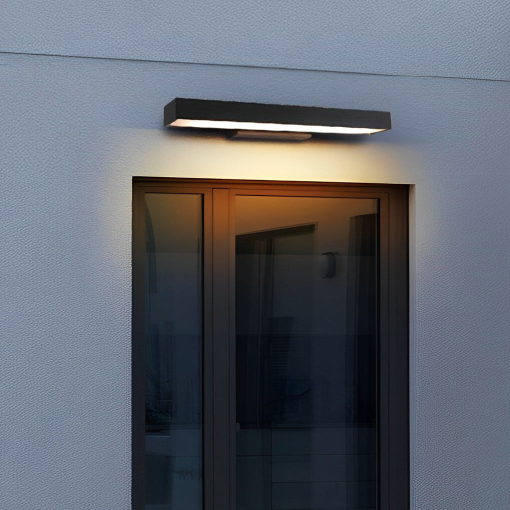 Modern Black Rectangle LED Outdoor Wall Light with Motion Sensor