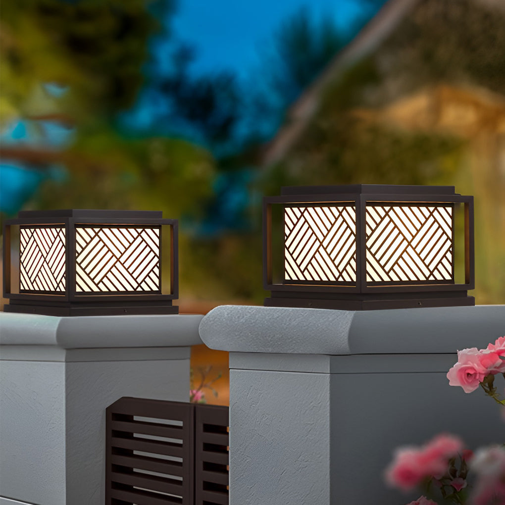 Modern Solar LED Outdoor Post Cap Light - Waterproof Pillar Lamp