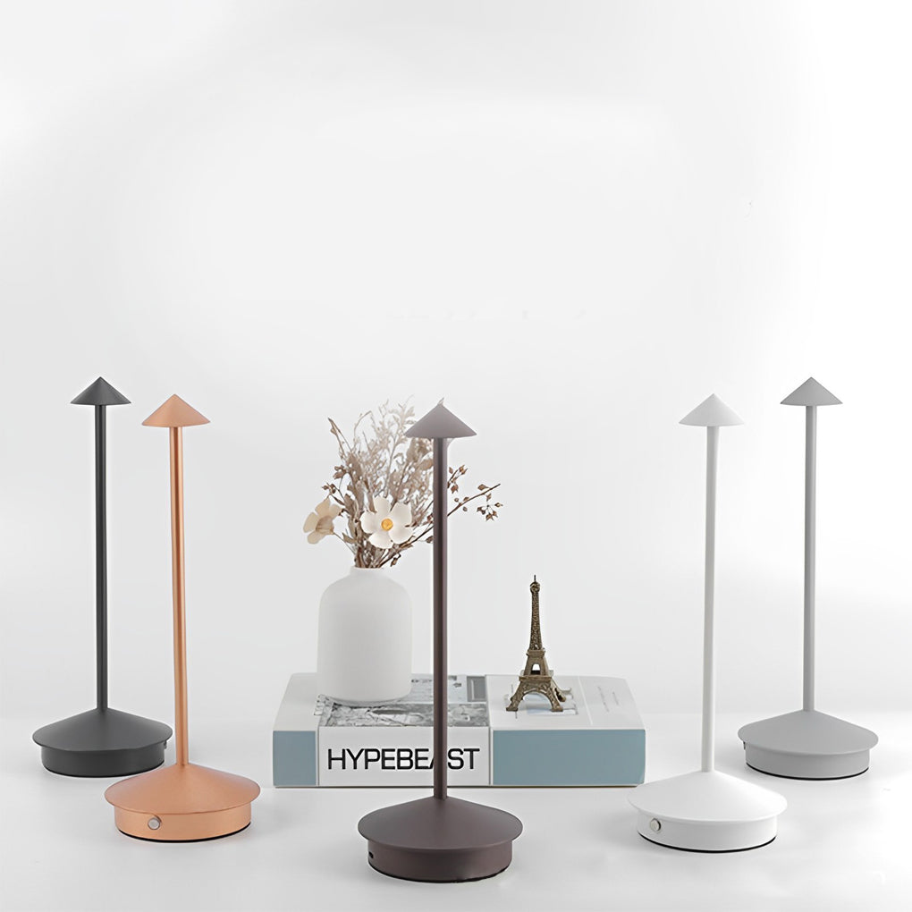 Modern Triangle LED Table Lamp Dimmable Rechargeable Aluminum