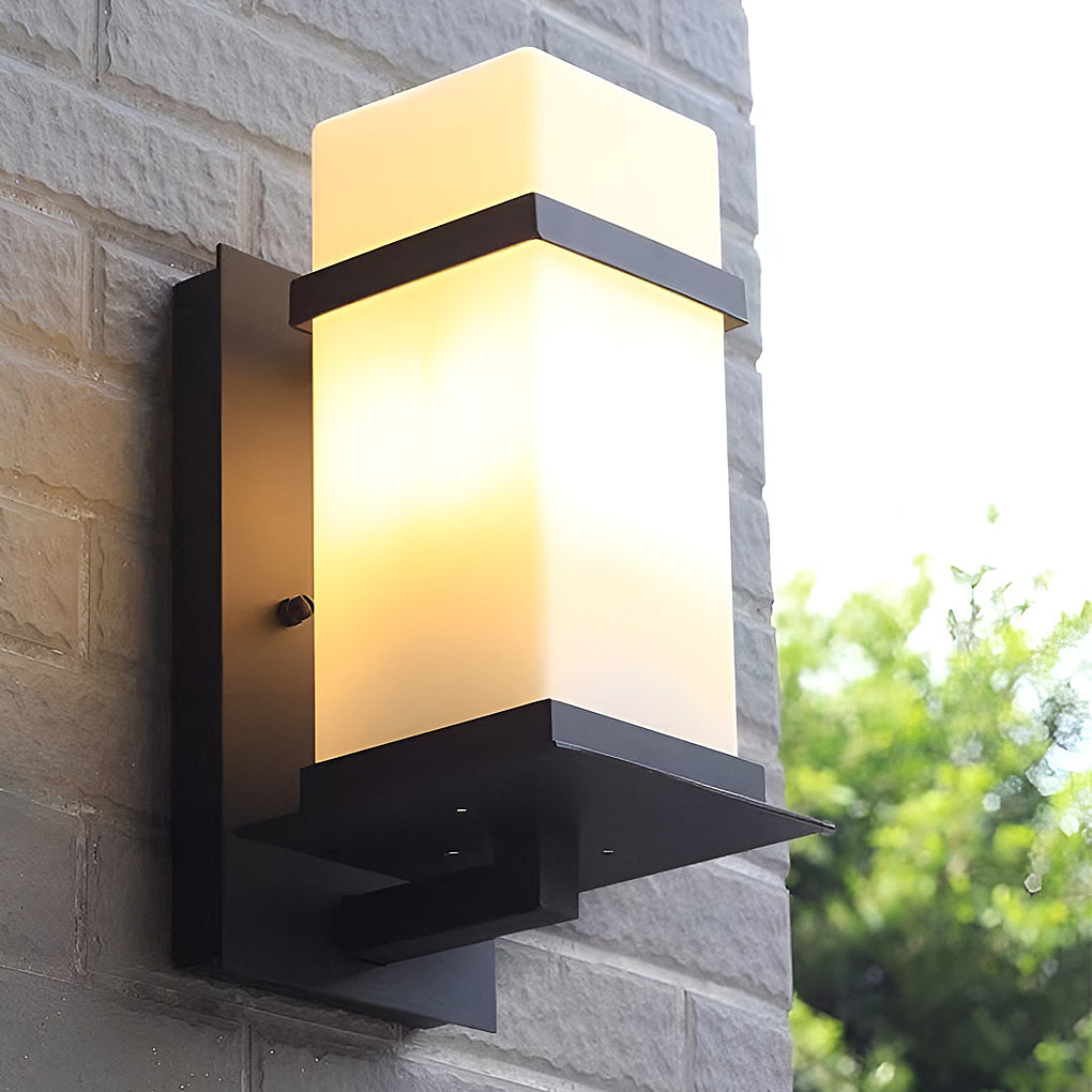 Industrial Waterproof Outdoor Wall Sconce Aluminum Glass LED
