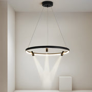 Modern Round LED Pendant Light with Adjustable Spotlights