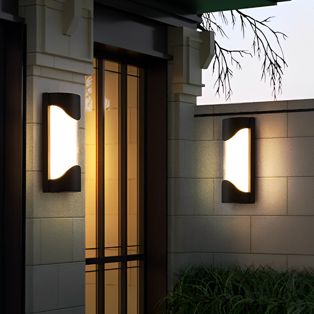Modern LED Outdoor Wall Lamp - Black Aluminum Waterproof IP55