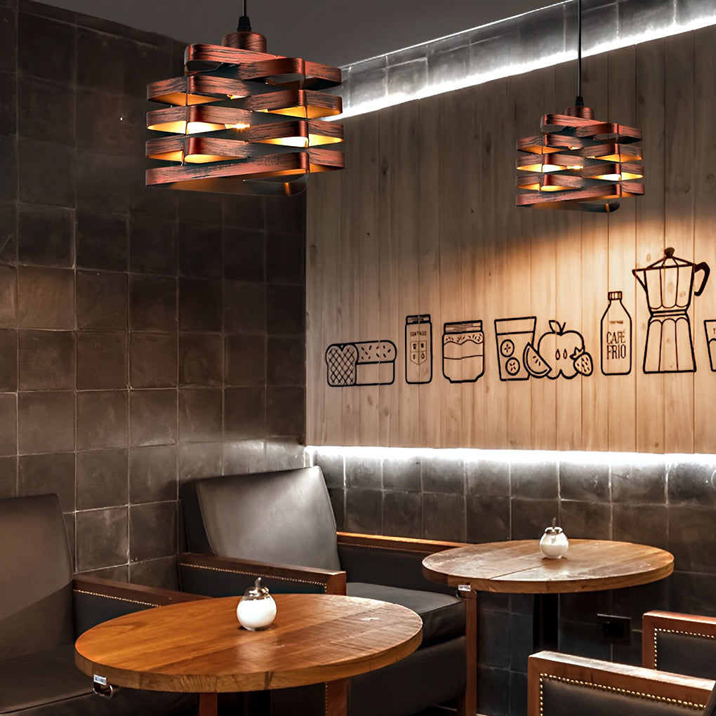 Interwoven Iron Pendant Light Modern Industrial Ceiling Fixture