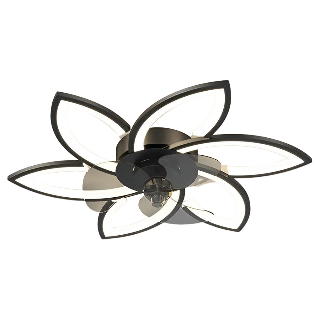 Modern Flower LED Ceiling Fan Light with Stepless Dimming