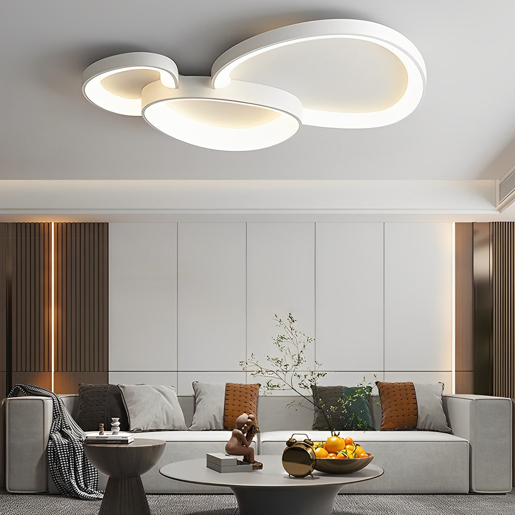 Geometric Line LED Flush Mount Ceiling Light with 3-Step Dimming