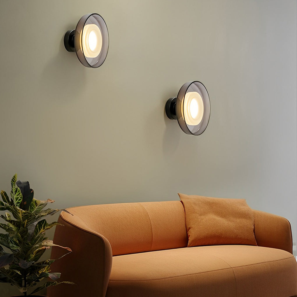 Modern Round Glass Wall Sconce with LED Light
