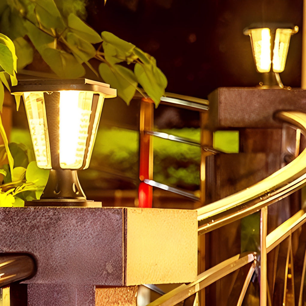 Modern Solar Motion Sensor Post Cap Light - Aluminum & Acrylic