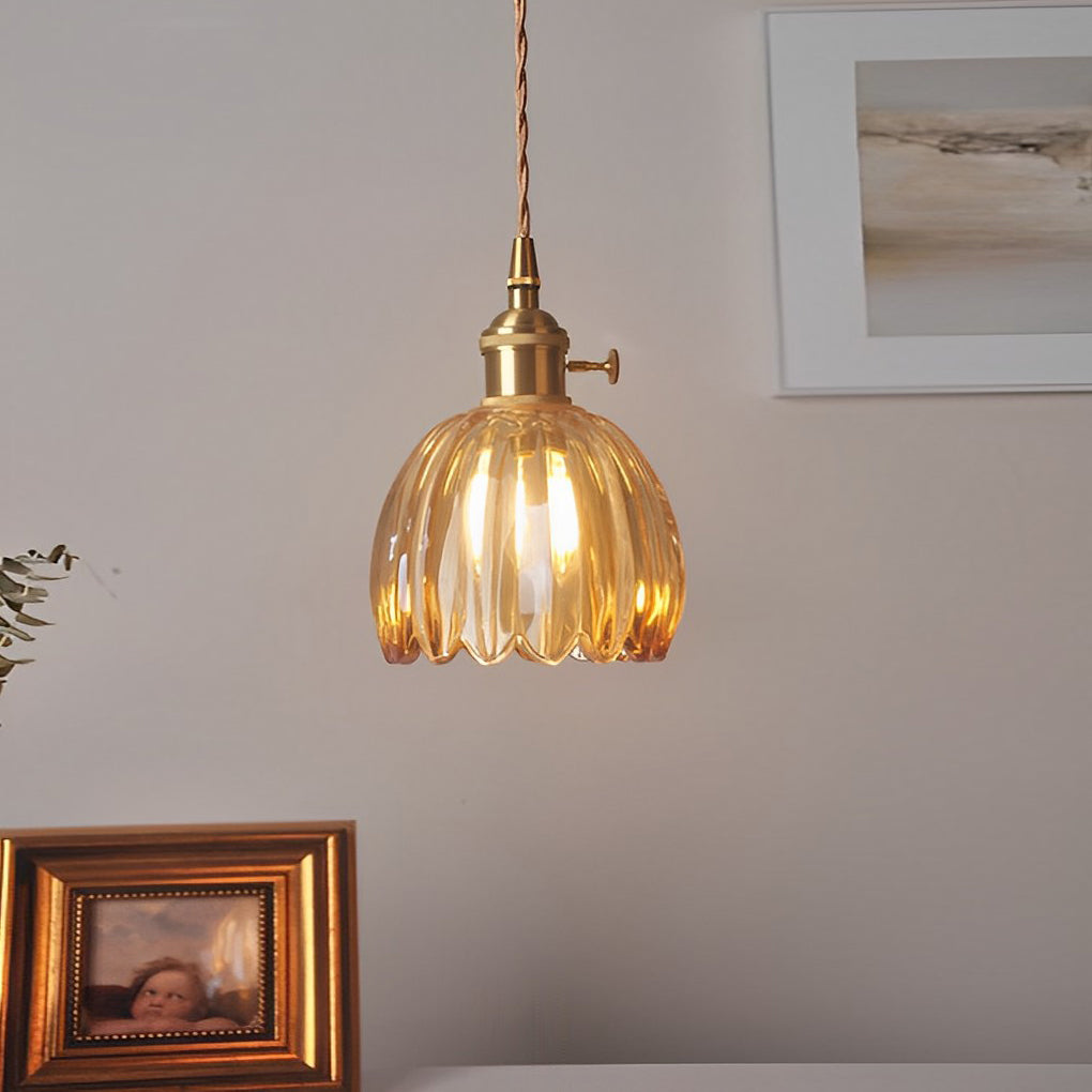 Flower Glass Pendant Light Modern Nordic Hanging Ceiling Lamp