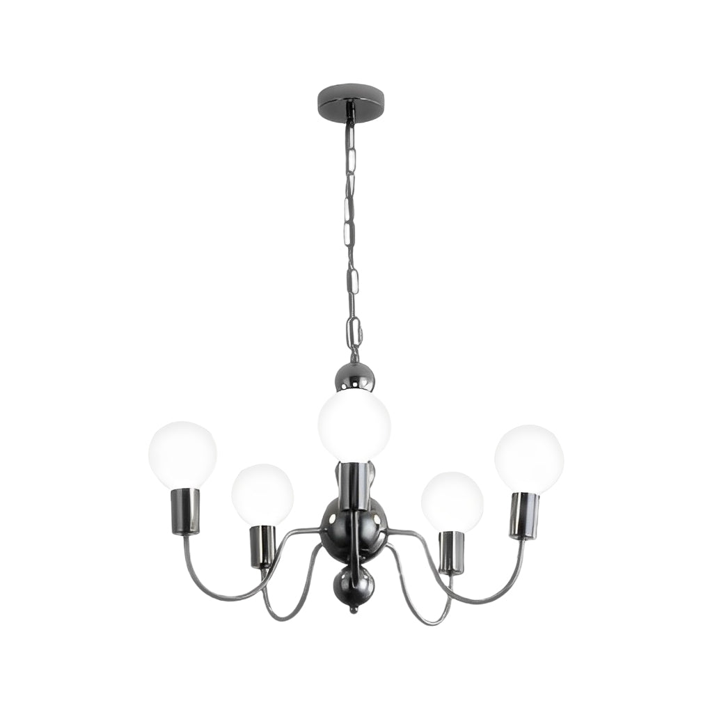 Glass Ball Shade Chandelier – Modern Minimalist Multi-Light Design