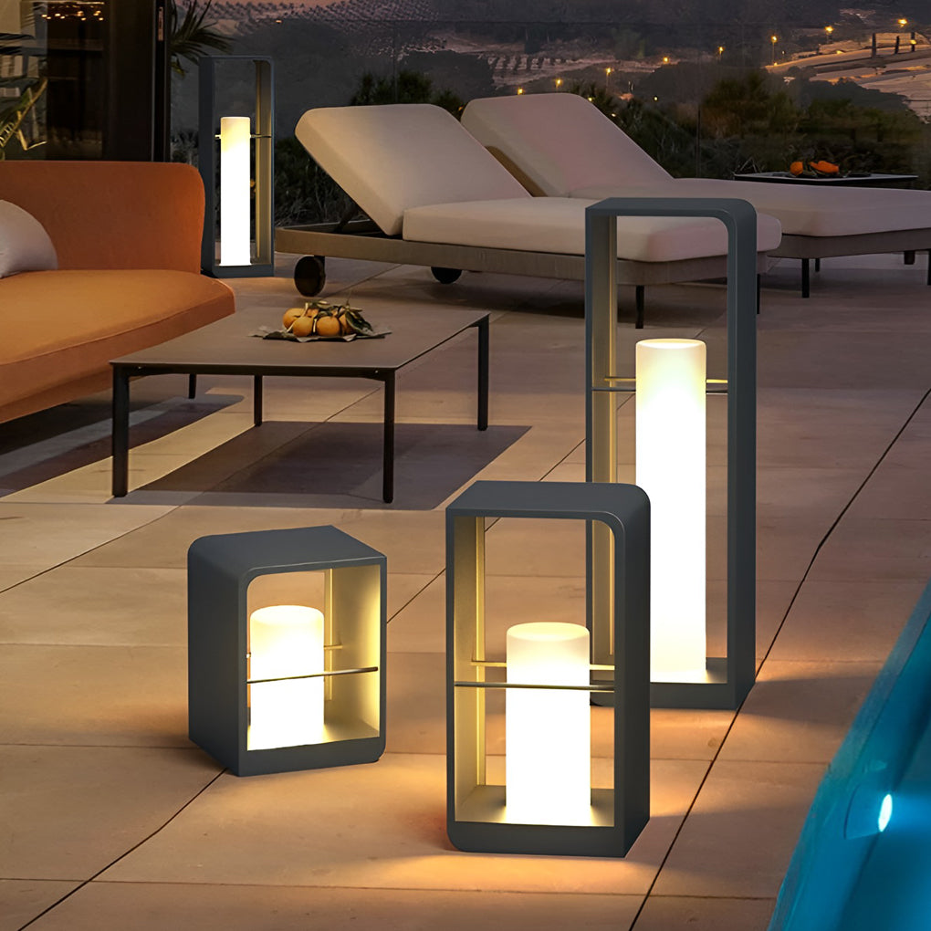 Rectangular Waterproof Modern Solar LED Outdoor Lantern