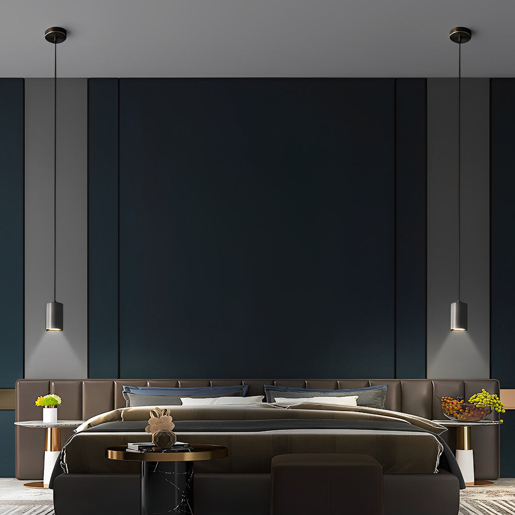 Cylindrical Copper Pendant Light - Modern Minimalist Spotlight