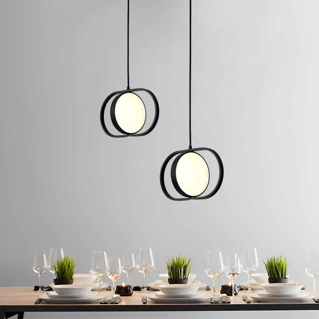 Modern Black LED Pendant Light with 3-Step Dimming