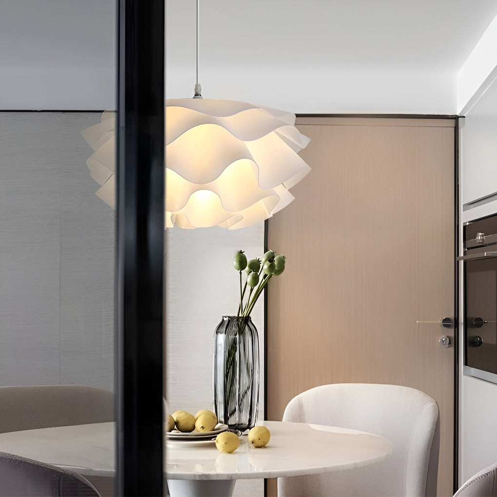 Flower Shaped Three-Step Dimming LED Pendant Light - White