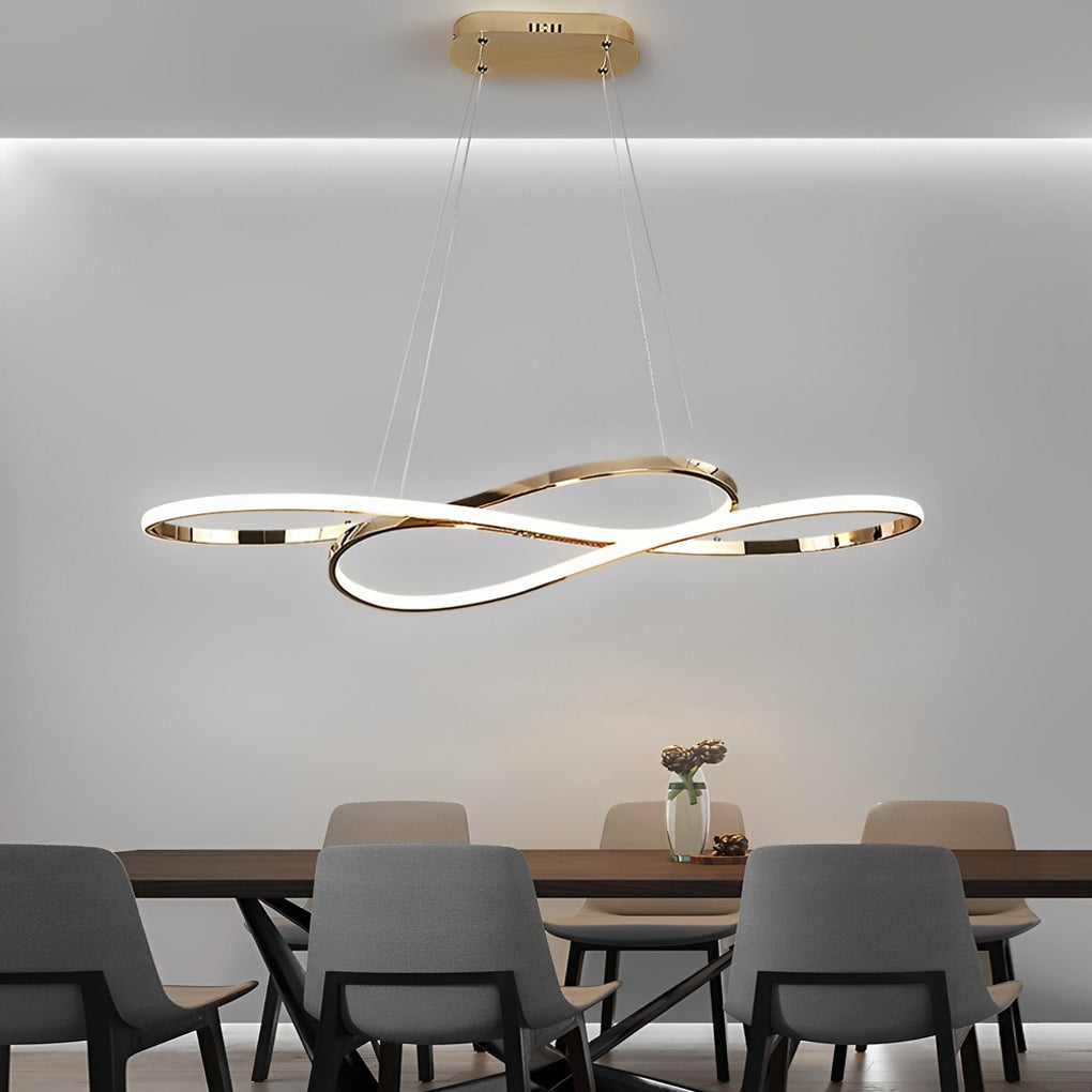 Wavy Double Wave LED Pendant Light Modern Aluminum Chandelier